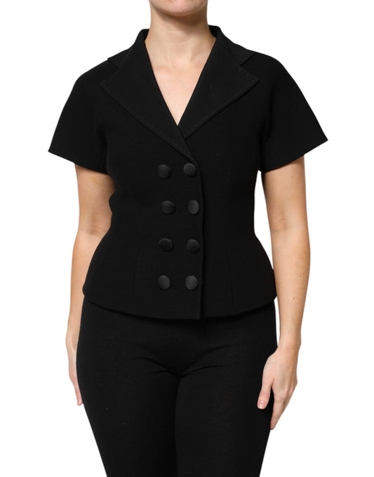 Dolce & Gabbana, manteau-veste noir en laine à double boutonnage
