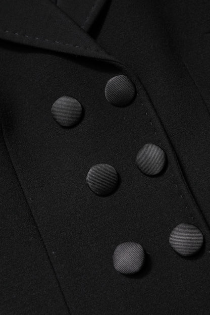 Dolce & Gabbana Black Wool Double Breasted Coat Jacket