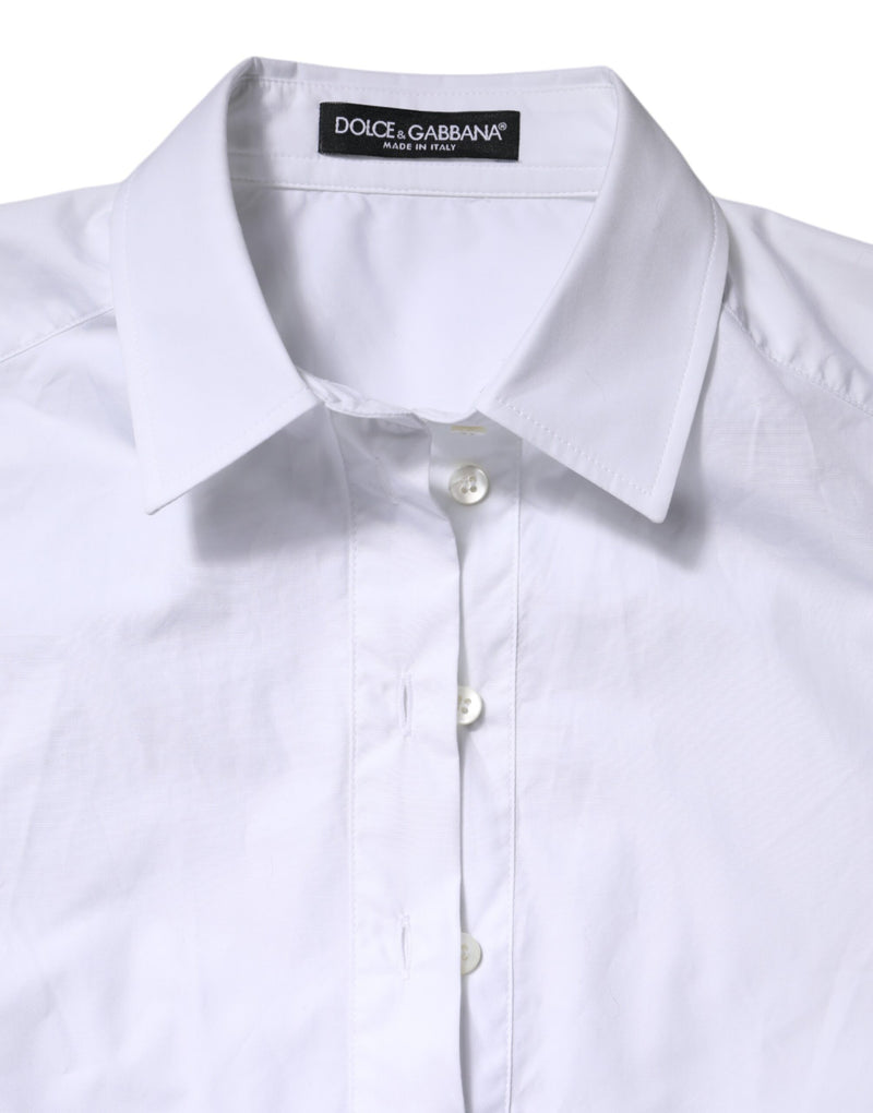 Dolce & Gabbana Polo Top Femme en Coton Blanc à Manches Courtes