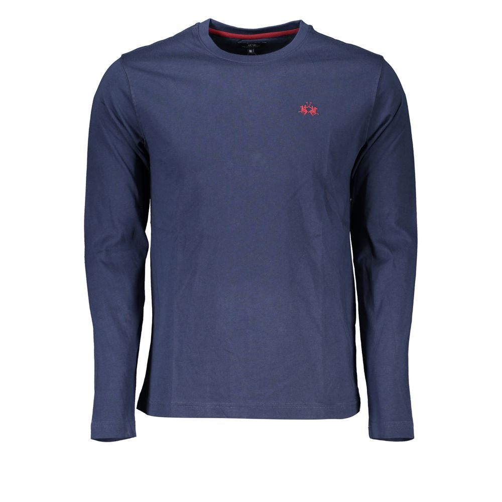 T-shirt à col rond brodé bleu royal de La Martina