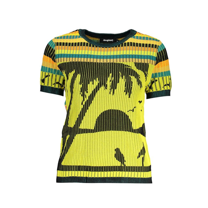 Desigual Yellow Viscose Women Sweater - Stylish & Comfortable