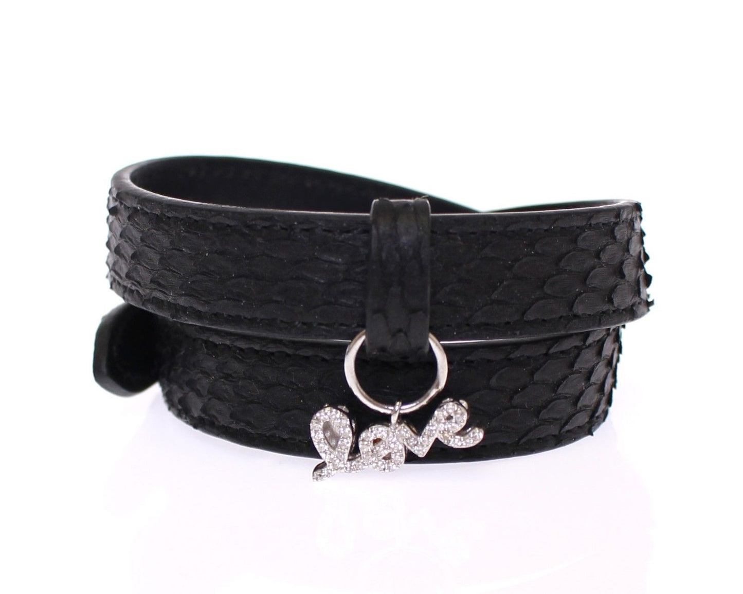 Nialaya Snakeskin CZ LOVE 925 Zilveren Armband