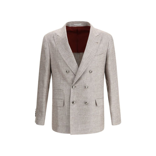 Brunello Cucinelli Light Brown Linen Blazer for Men