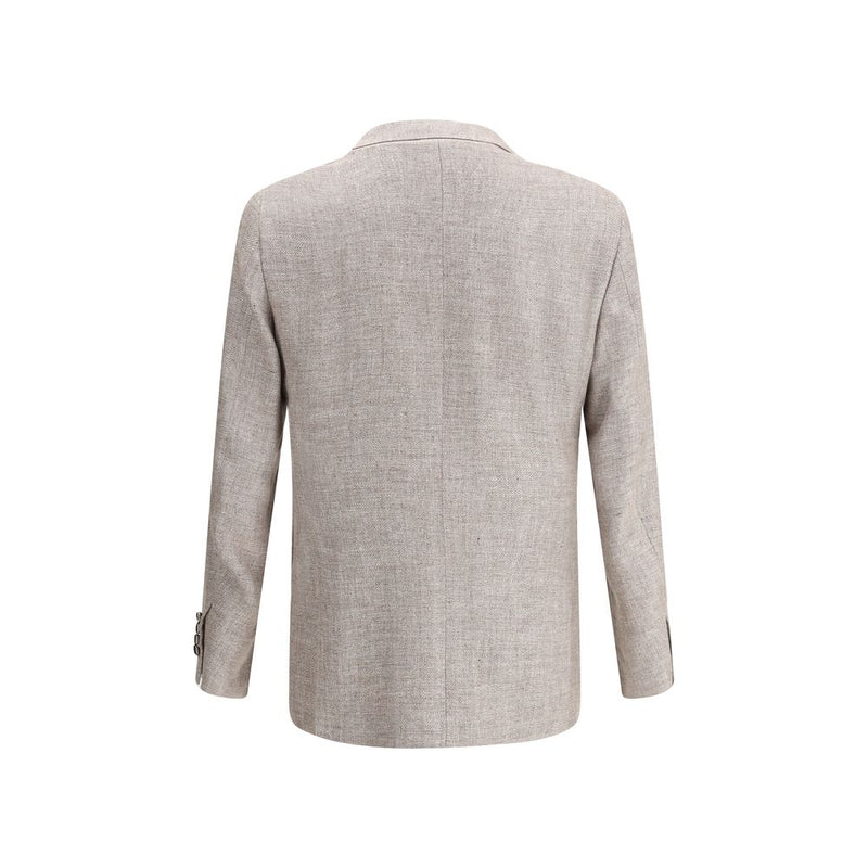 Brunello Cucinelli Light Brown Linen Blazer for Men