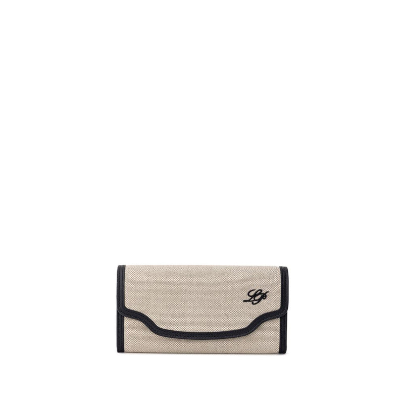 Loro Piana Beige Fabric and Leather Wallet - Elegance Meets Functionality
