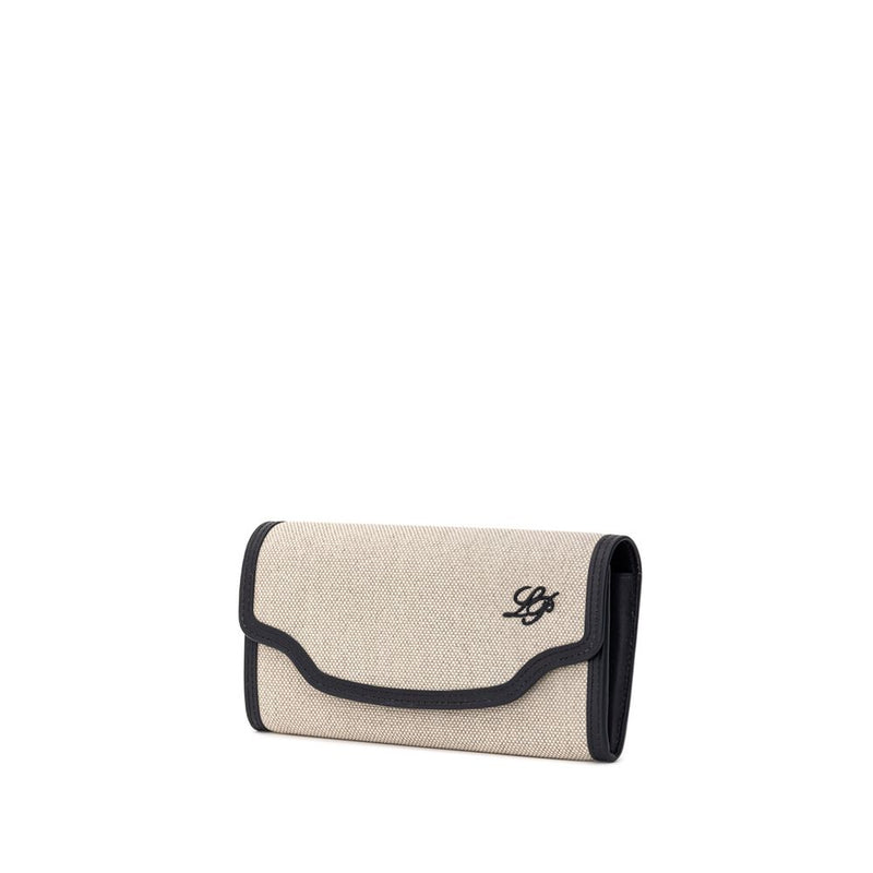 Loro Piana Beige Fabric and Leather Wallet - Elegance Meets Functionality