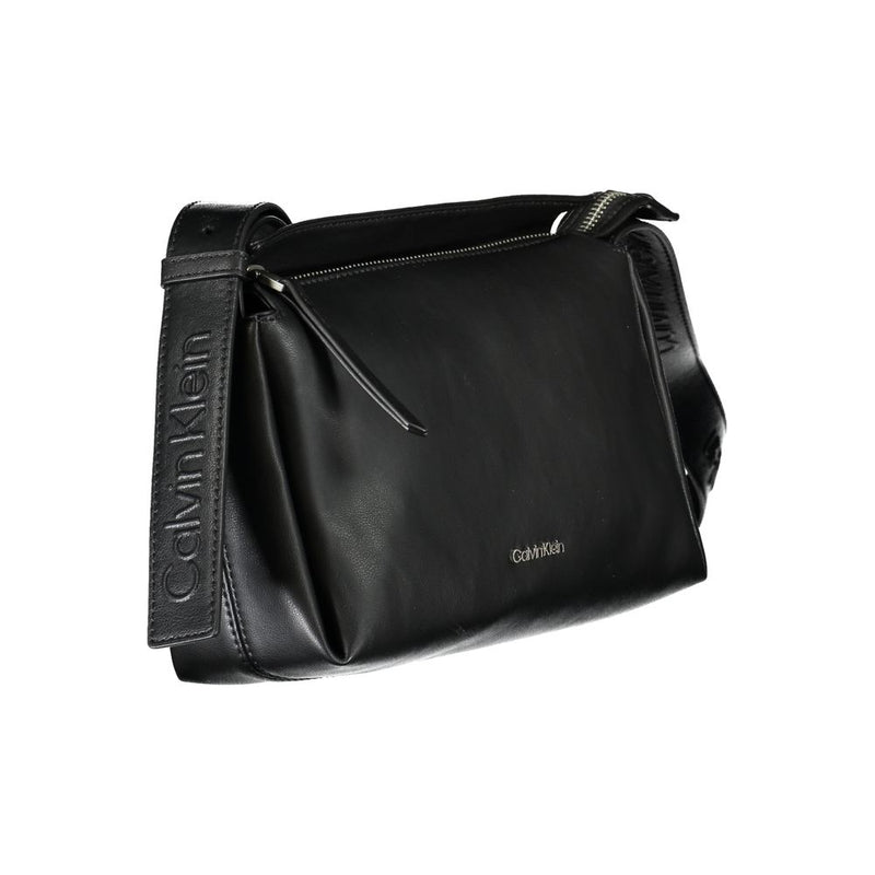 Calvin Klein Black Polyester Handbag - Adjustable & Stylish