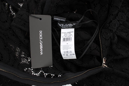 Robe Maxi Tricotée Noire Ricamo de Dolce & Gabbana