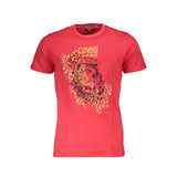 T-shirt homme en coton rouge Cavalli Class