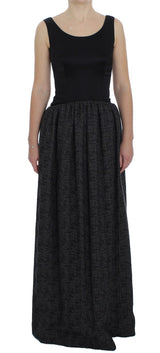 Robe longue noire et grise, style fourreau, Dolce &amp; Gabbana