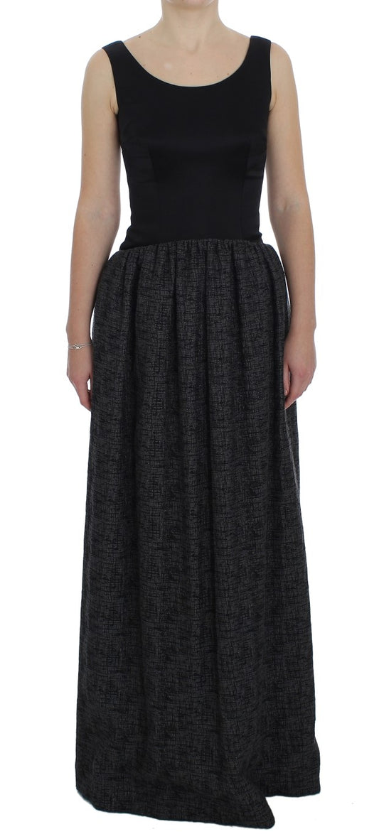 Robe longue noire et grise, style fourreau, Dolce & Gabbana