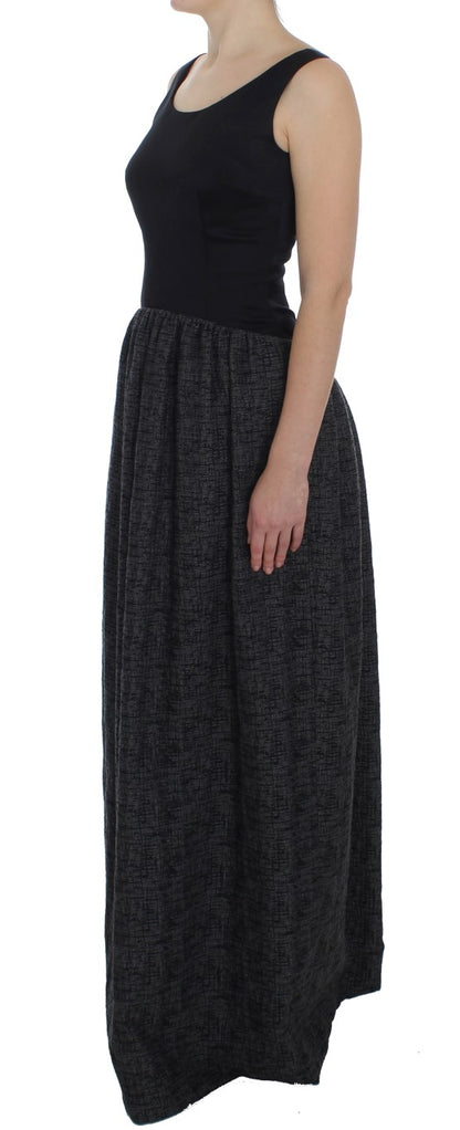 Robe longue noire et grise, style fourreau, Dolce & Gabbana