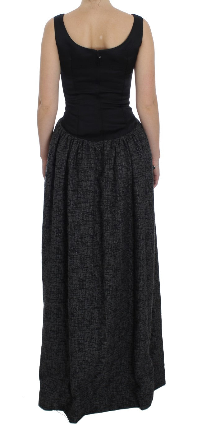 Robe longue noire et grise, style fourreau, Dolce & Gabbana