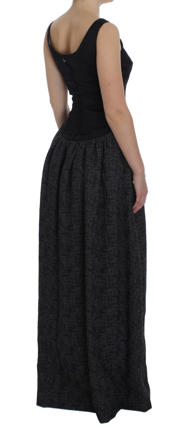 Robe longue noire et grise, style fourreau, Dolce & Gabbana