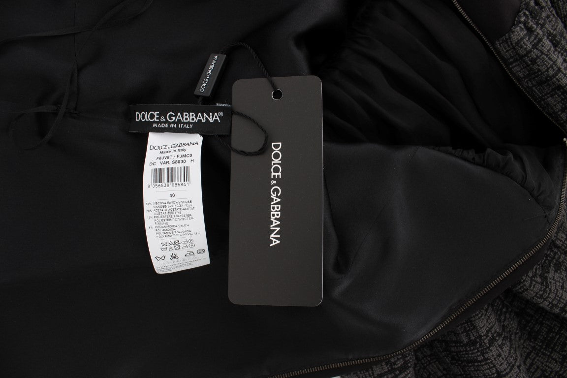 Robe longue noire et grise, style fourreau, Dolce & Gabbana