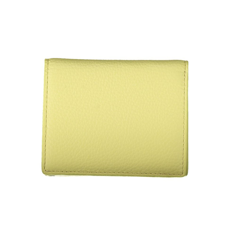 Coccinelle Yellow Leather Wallet - Élégance et Fonctionnalité