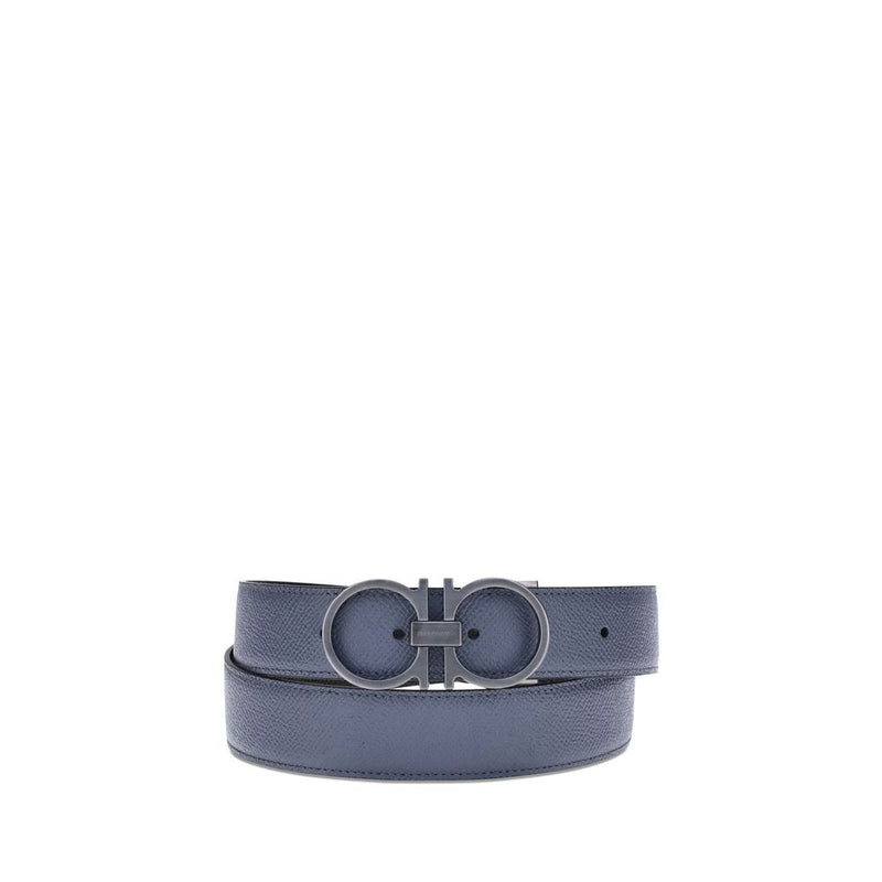 Ferragamo Blauwe Kalfsleren Bos Taurus Regular Riem