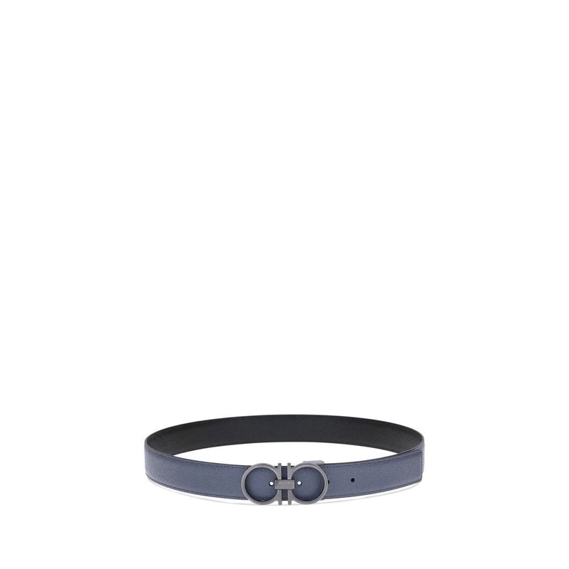 Ferragamo Blauwe Kalfsleren Bos Taurus Regular Riem