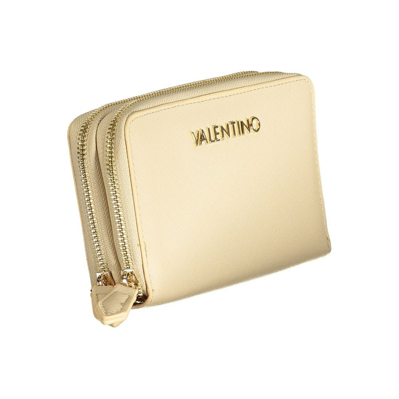 Mario Valentino Beige Polyethylene Wallet - Double Compartment Design
