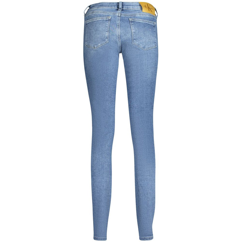 Calvin Klein Blue Cotton Women Jeans - Mid Rise Skinny Fit