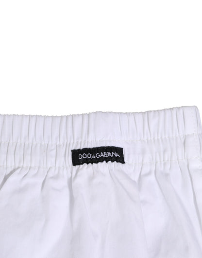 Dolce & Gabbana White Cotton Regular Boxer Shorts Underwear