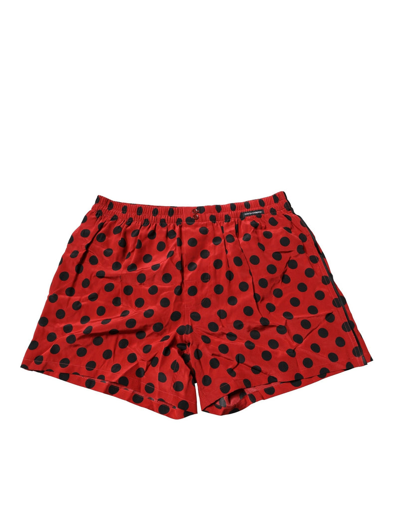 Dolce & Gabbana Red Silk Polka Dot Boxer Shorts - Luxury Comfort