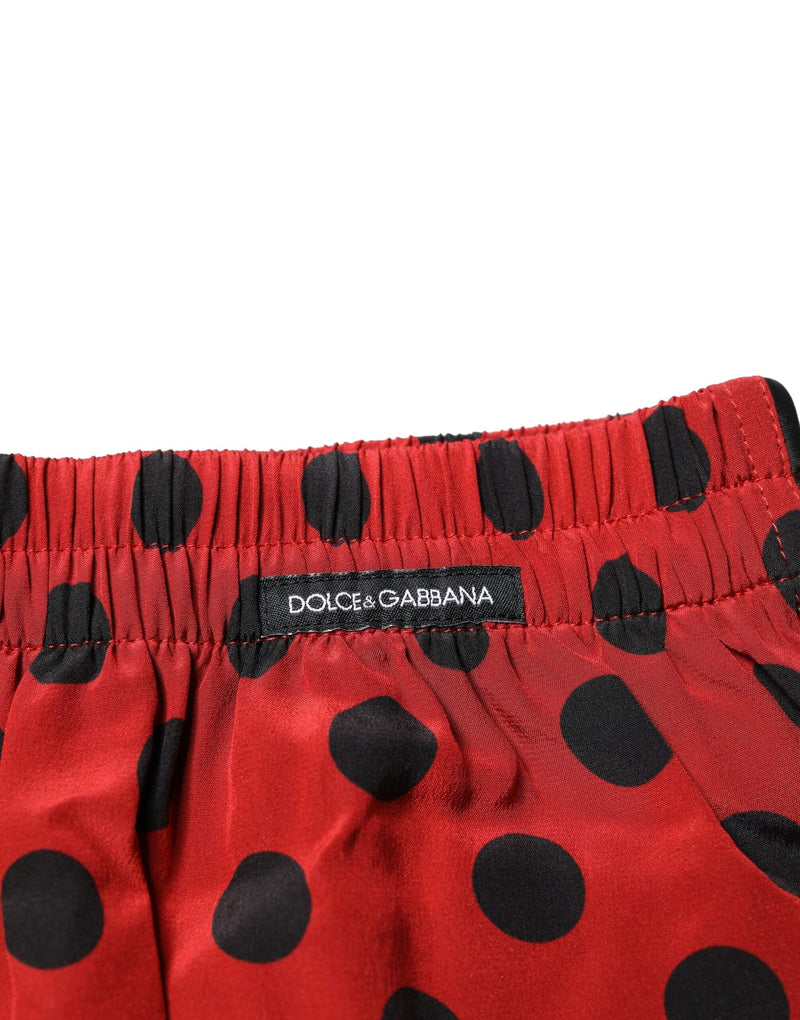 Dolce & Gabbana Red Silk Polka Dot Boxer Shorts - Luxury Comfort