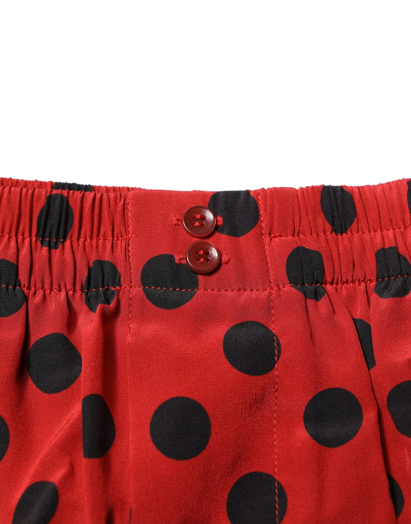 Dolce & Gabbana Red Silk Polka Dot Boxer Shorts - Luxury Comfort