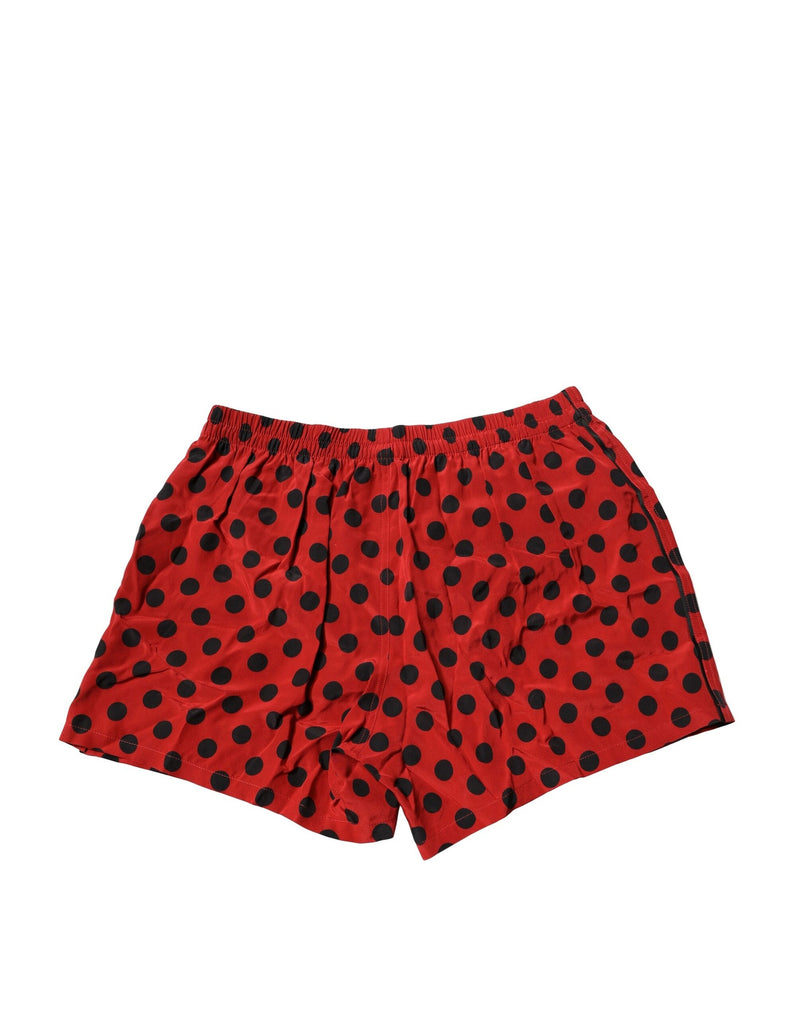 Dolce & Gabbana Red Silk Polka Dot Boxer Shorts - Luxury Comfort