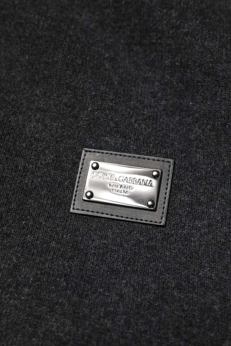 Veste bomber à capuche Dolce & Gabbana noire avec plaque DG logo.