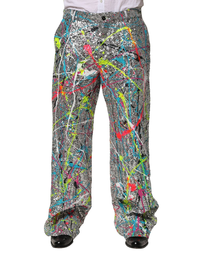 Pantalon Dolce &amp; Gabbana multicolore à paillettes et ornements