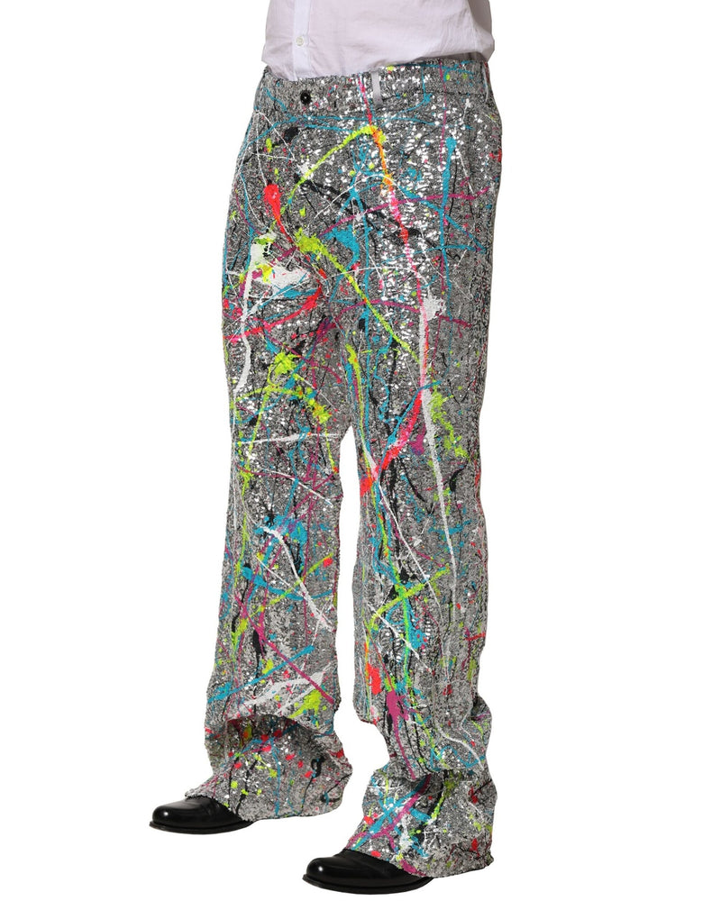 Pantalon Dolce &amp; Gabbana multicolore à paillettes et ornements