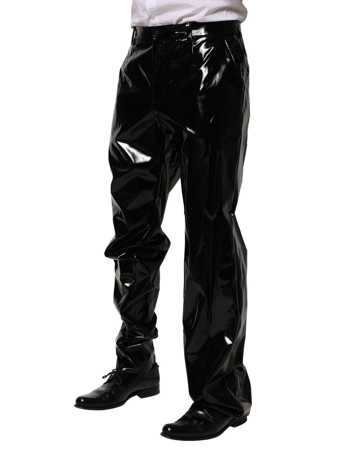 Pantalon droit noir en nylon pour homme de Dolce &amp; Gabbana