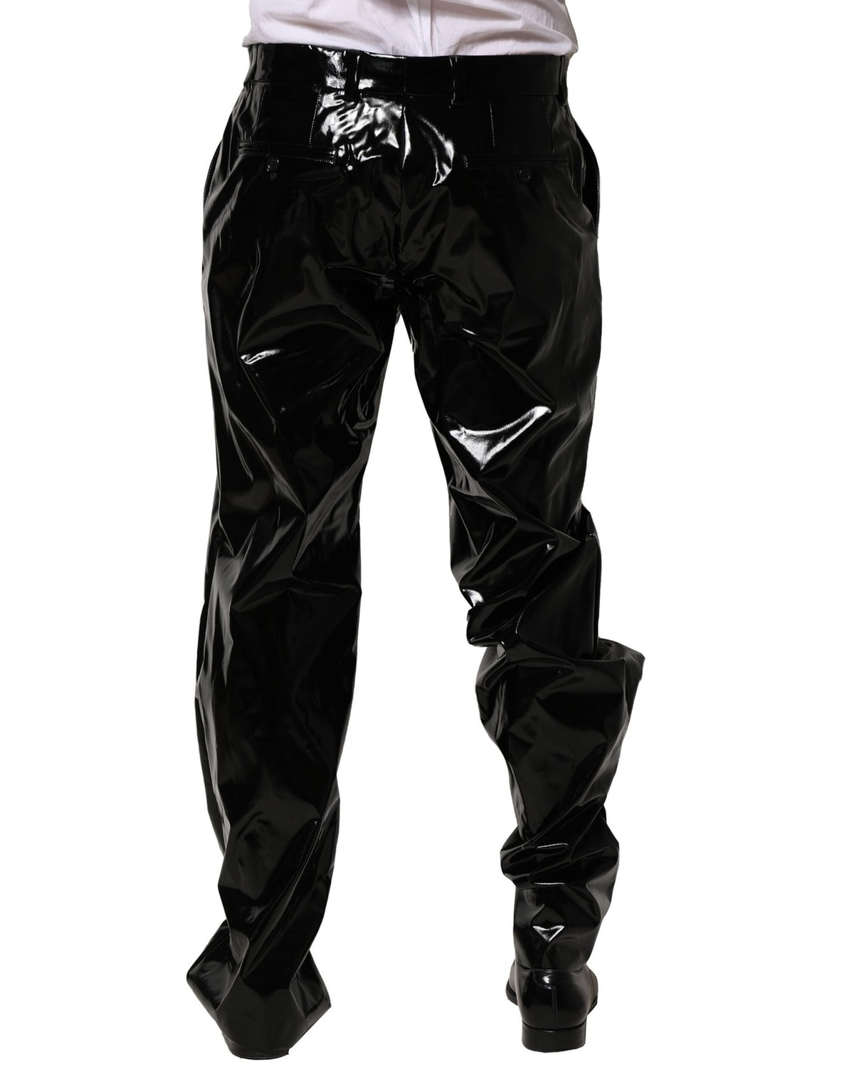Pantalon droit noir en nylon pour homme de Dolce &amp; Gabbana