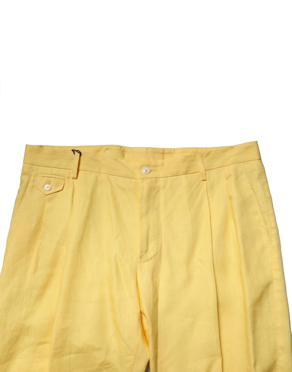 Pantalon tailleur en lin jaune Dolce &amp; Gabbana pour homme