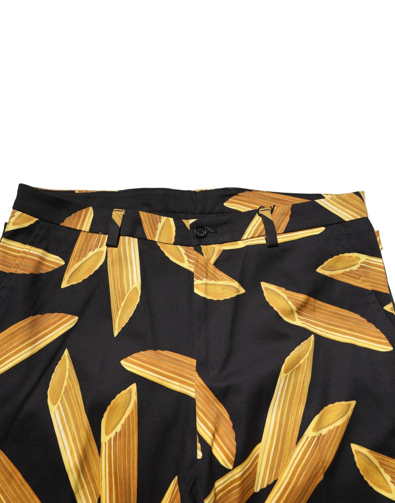 Pantalon homme fuselé noir à imprimé pâtes de Dolce &amp; Gabbana