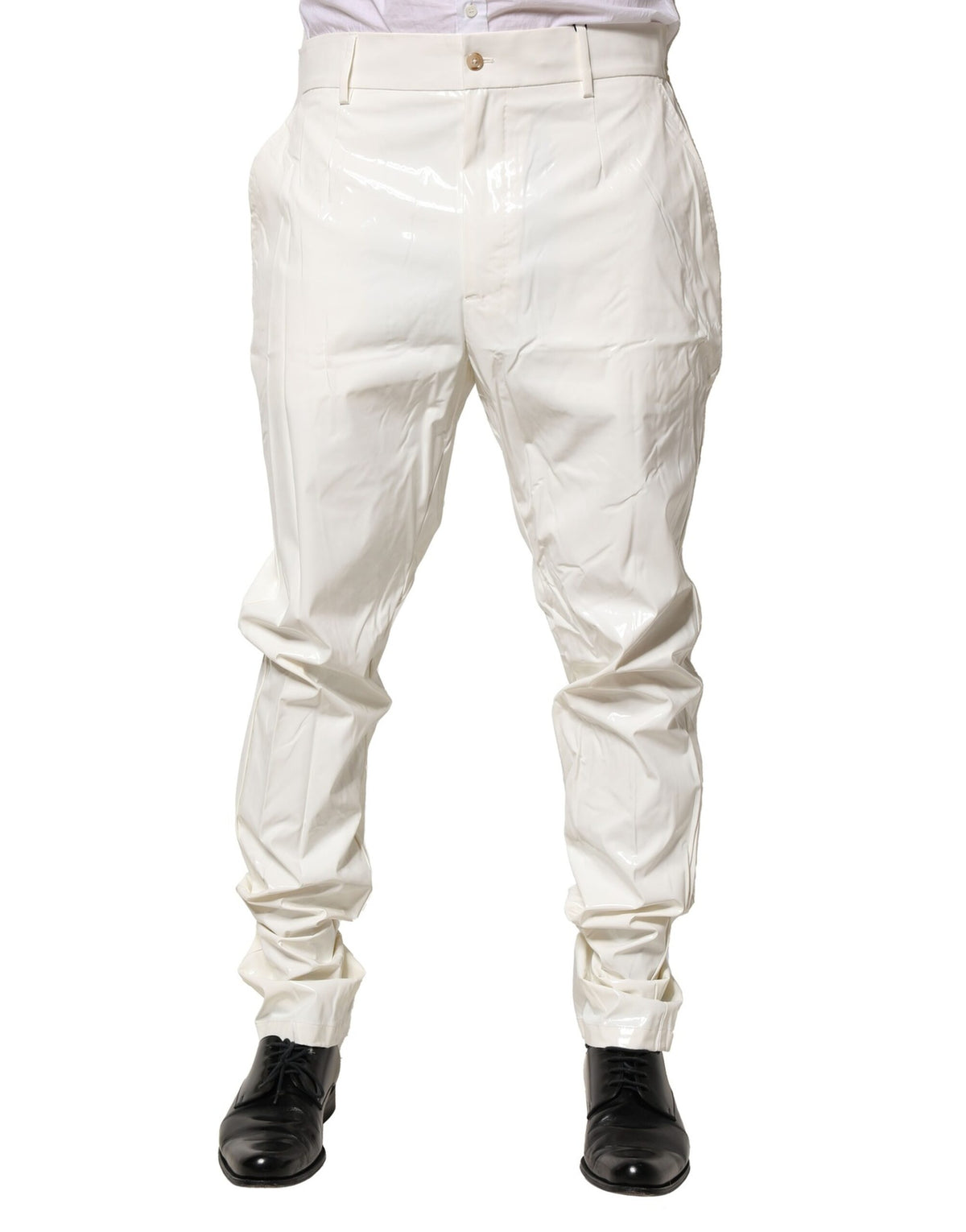 Pantalon tailleur en nylon blanc Dolce &amp; Gabbana pour homme