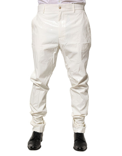 Dolce &amp; Gabbana witte nylon taps toelopende broek voor heren