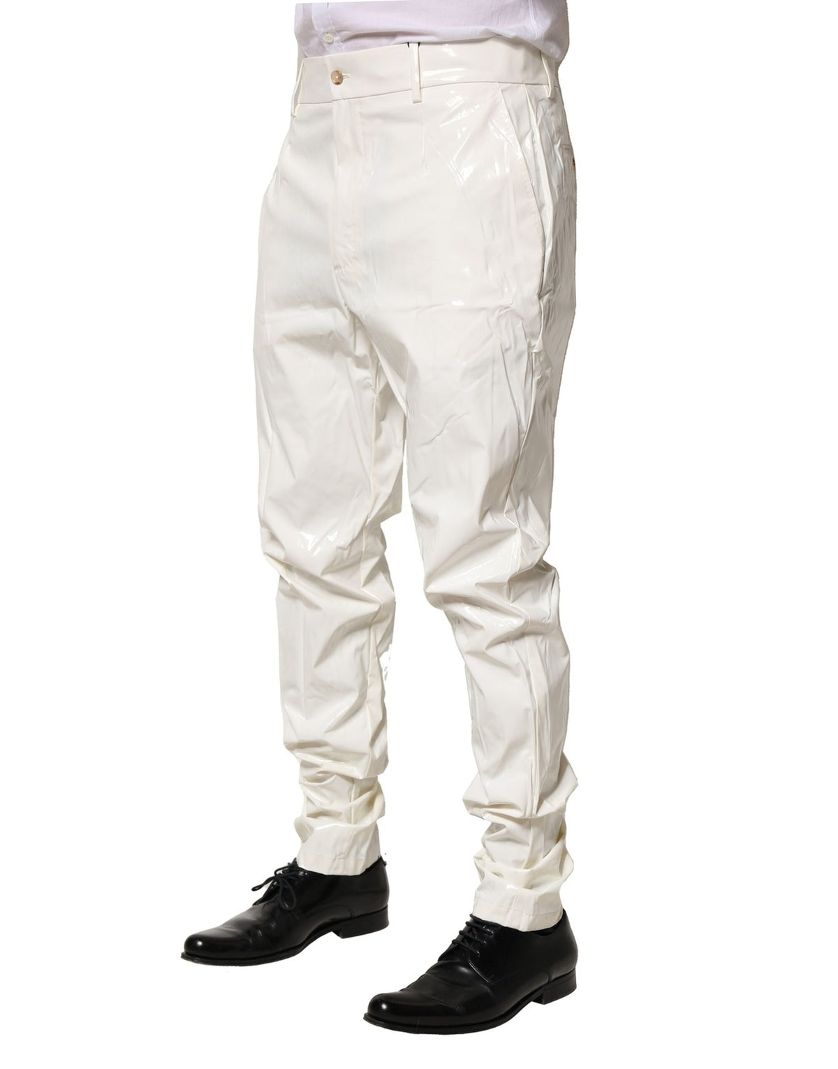 Pantalon tailleur en nylon blanc Dolce &amp; Gabbana pour homme