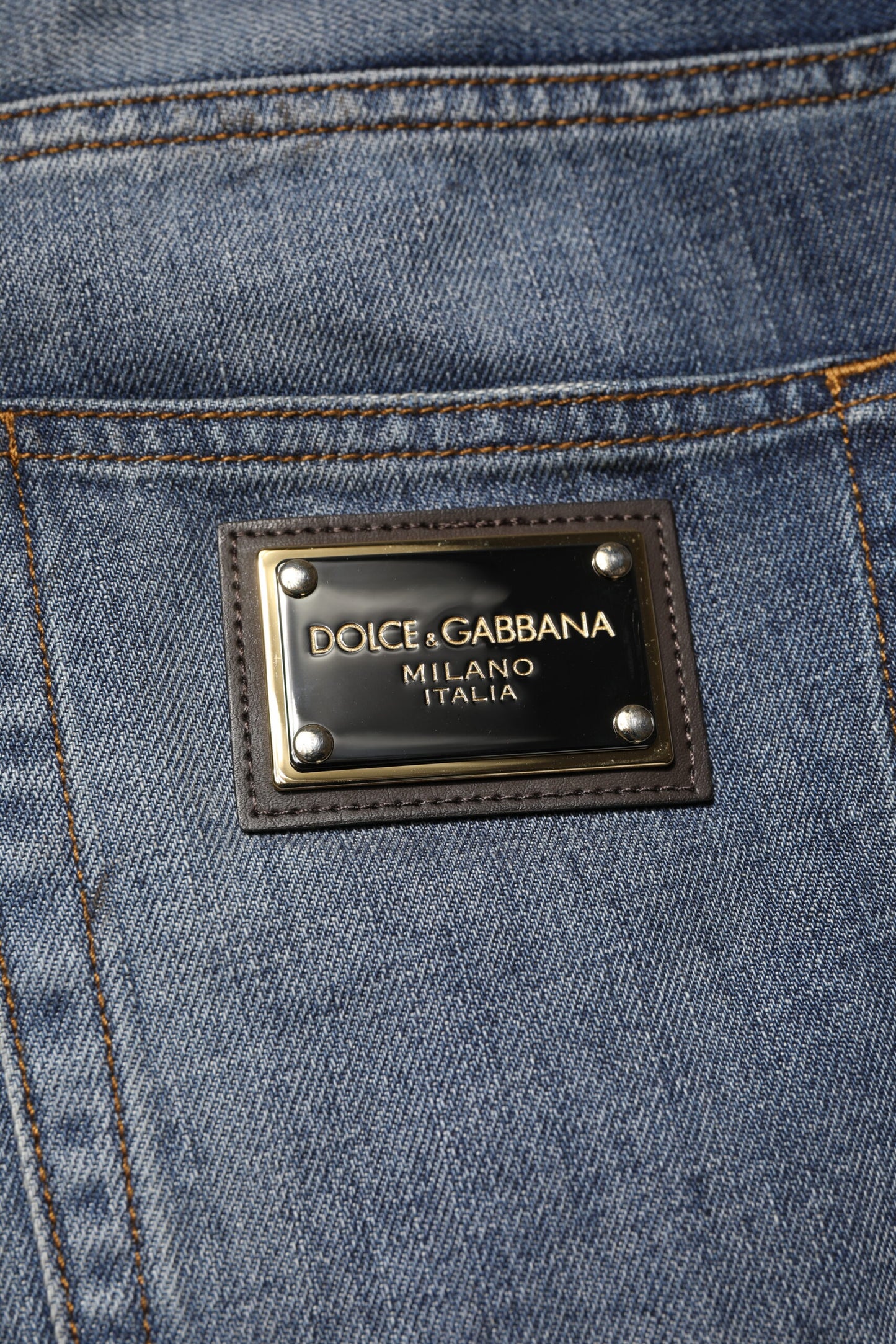 Dolce & Gabbana Blue Washed Tattered Cotton Men Jeans