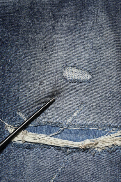 Dolce & Gabbana Blue Washed Tattered Cotton Men Jeans