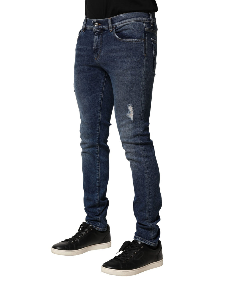 Jeans en jean skinny en coton bleu délavé Dolce &amp; Gabbana