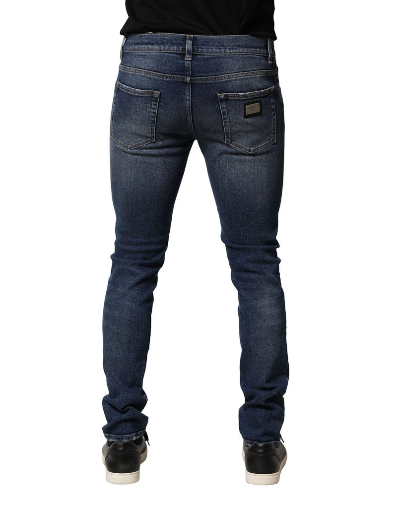 Jeans en jean skinny en coton bleu délavé Dolce &amp; Gabbana