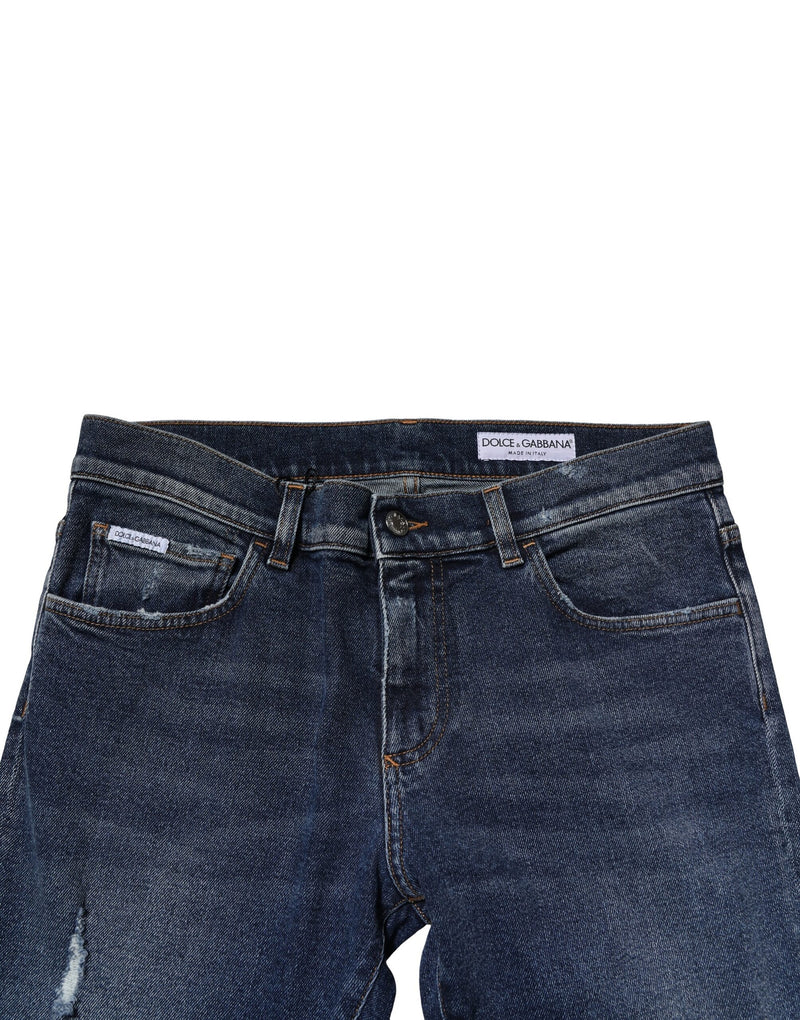 Jeans en jean skinny en coton bleu délavé Dolce &amp; Gabbana