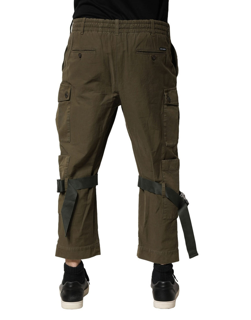 Pantalon cargo en coton brun à cordon de serrage de Dolce &amp; Gabbana