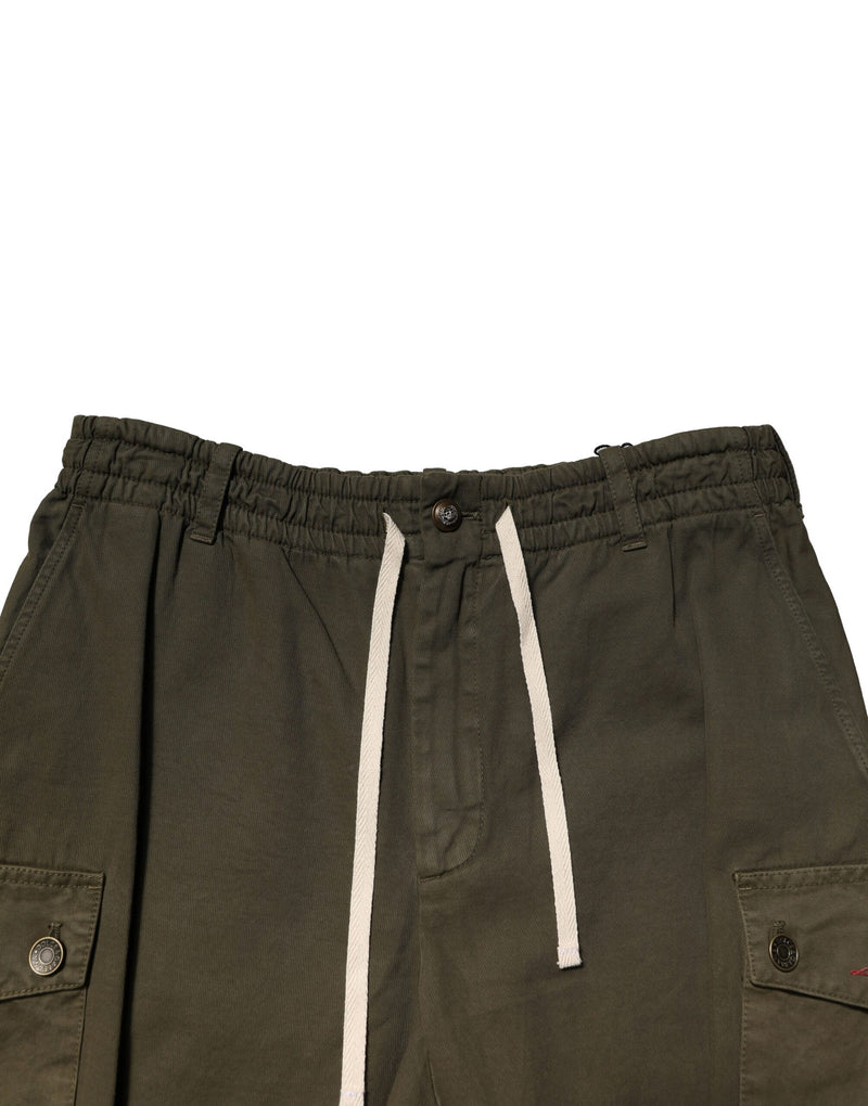 Pantalon cargo en coton brun à cordon de serrage de Dolce &amp; Gabbana