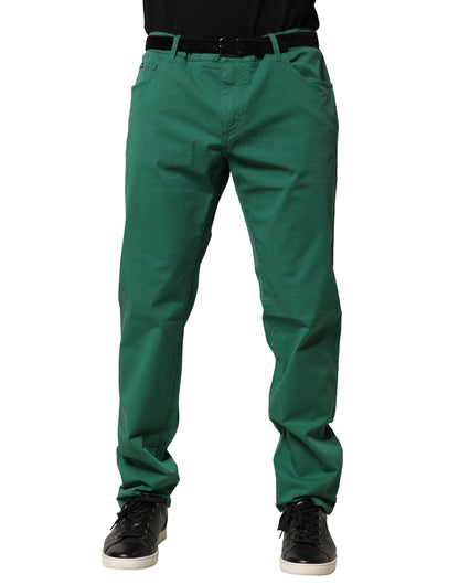 Dolce & Gabbana Green Cotton Stretch Skinny Men Denim Jeans
