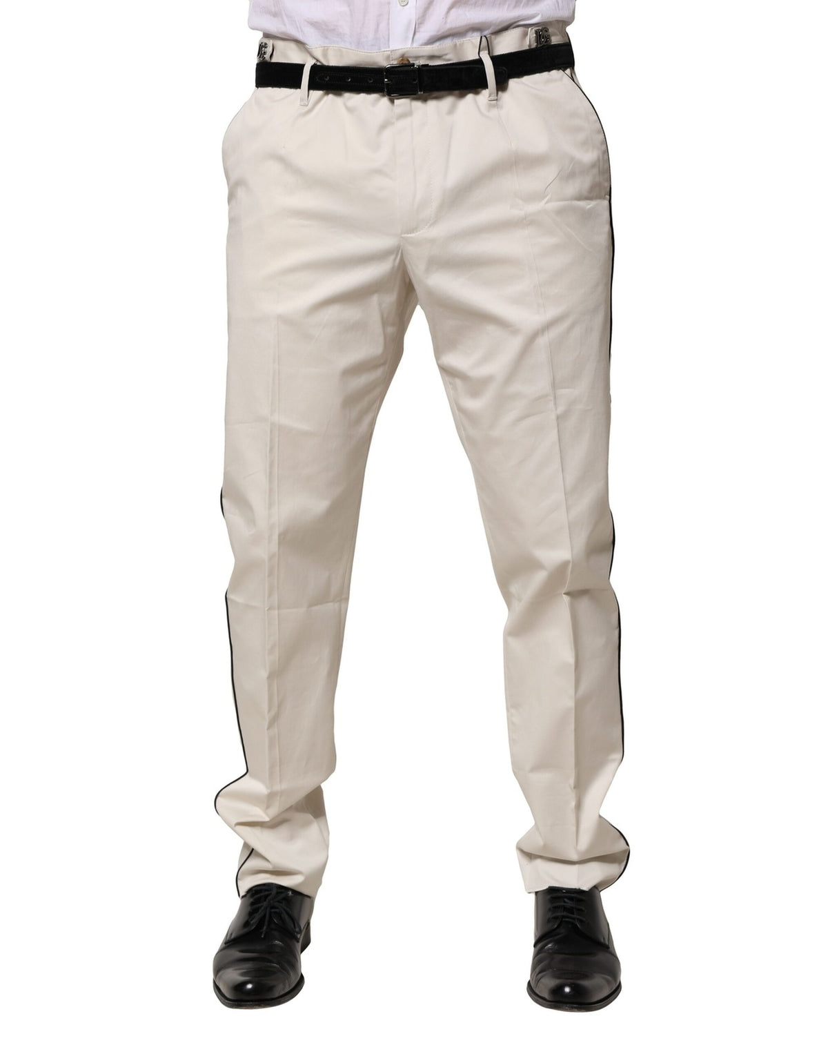 Robe blanche en coton, pantalon tailleur slim formel Dolce &amp; Gabbana