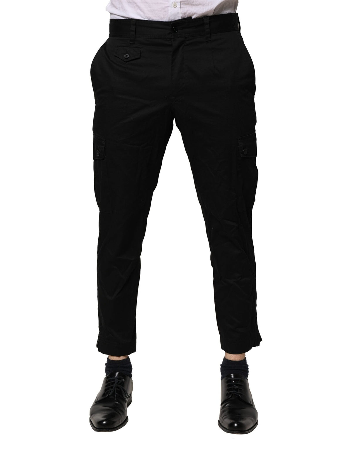 Robe en coton noir, pantalon slim formel Dolce &amp; Gabbana