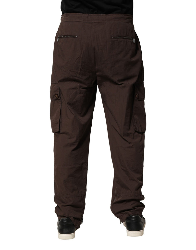 Pantalon jogging cargo en coton brun Dolce &amp; Gabbana pour homme